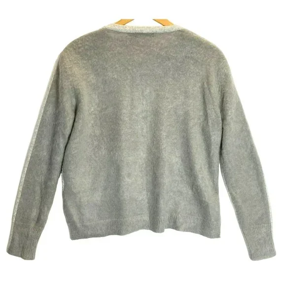 Anthropologie Troubadour Womens Cardigan Gray Sparkle Metallic Small S Holiday - Picture 7 of 7